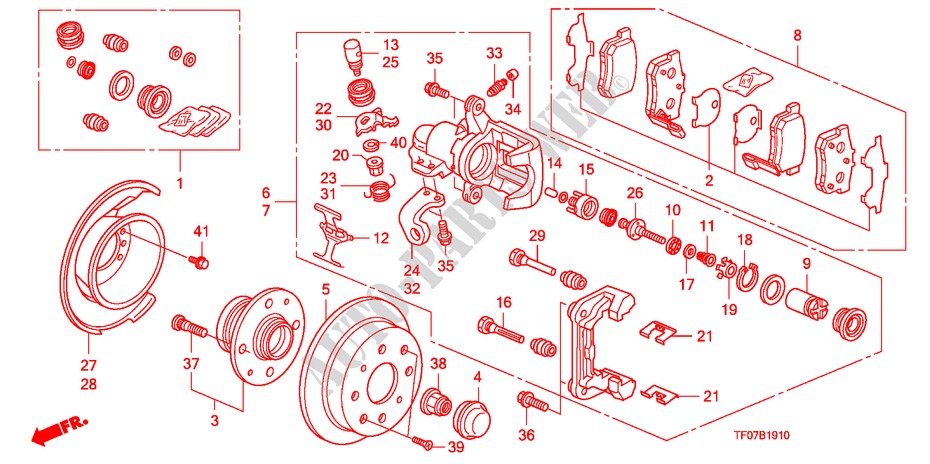 REAR BRAKE (DISK) for Honda JAZZ 1.4 COMF TEMP TIRE 5 Doors 5 speed manual 2009
