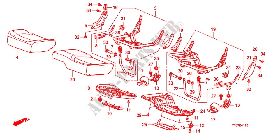 REAR SEAT CUSHION for Honda JAZZ 1.4 ELEG TEMP TIRE 5 Doors Intelligent Manual Transmission 2009