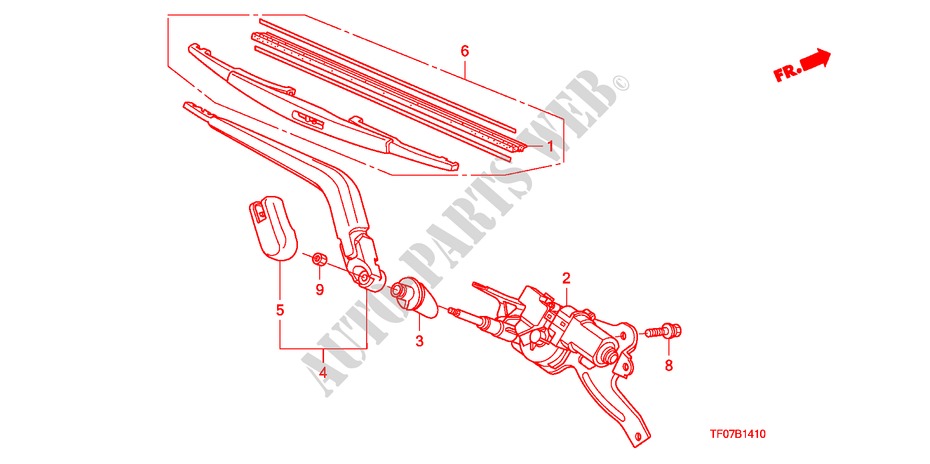 REAR WIPER for Honda JAZZ 1.4 LS 5 Doors 5 speed manual 2009