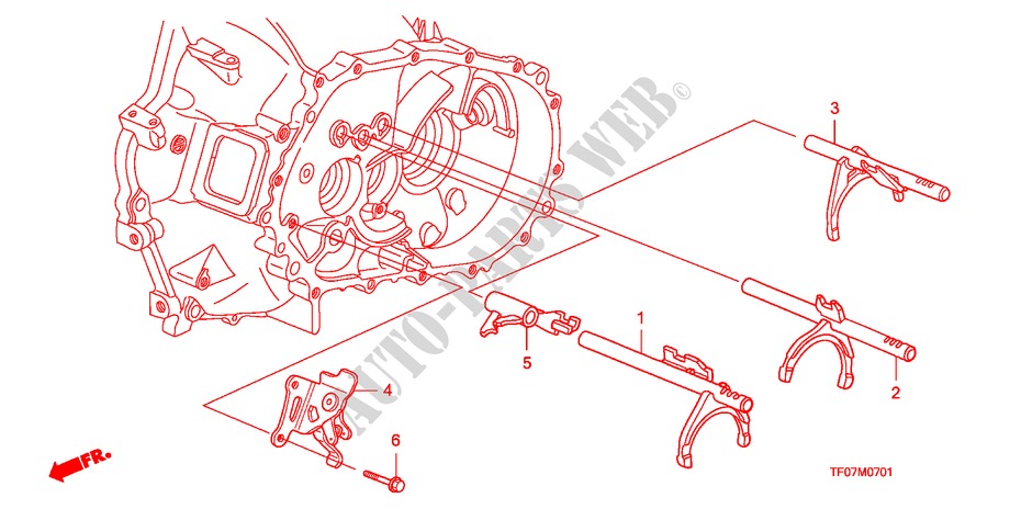 SHIFT FORK/SHIFT HOLDER (I SHIFT) for Honda JAZZ 1.4 ELEG TEMP TIRE 5 Doors Intelligent Manual Transmission 2009
