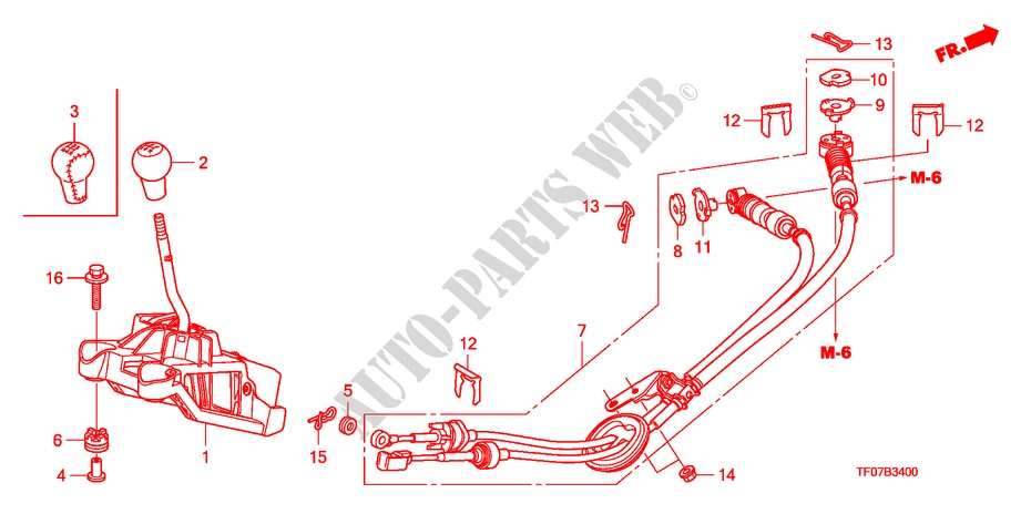 SHIFT LEVER for Honda JAZZ 1.4 LS 5 Doors 5 speed manual 2009