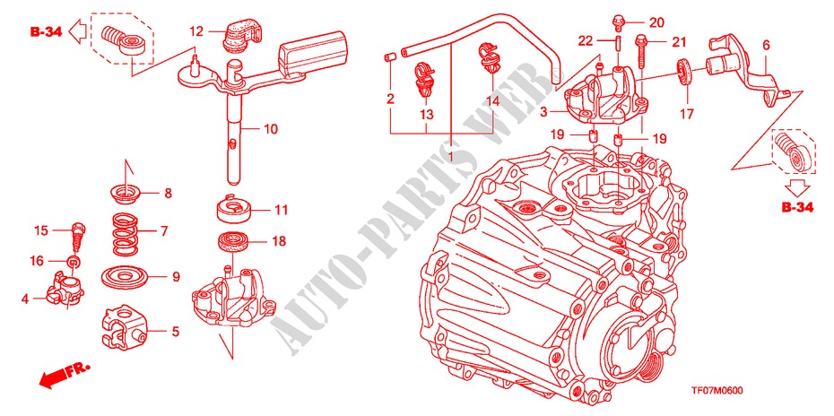 SHIFT LEVER/SHIFT ARM (MT) for Honda JAZZ 1.2 LSRE 5 Doors 5 speed manual 2009