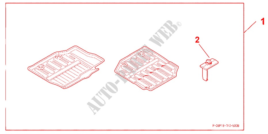 WINTER RUBBER MAT RH AMT for Honda JAZZ 1.4 EX 5 Doors Intelligent Manual Transmission 2009