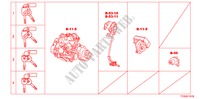 KEY CYLINDER SET(LH) for Honda JAZZ 1.2 SE   TEMP TIRE 5 Doors 5 speed manual 2010