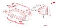 REAR WINDSHIELD/QUARTER G LASS for Honda JAZZ 1.2 SE   TEMP TIRE 5 Doors 5 speed manual 2010