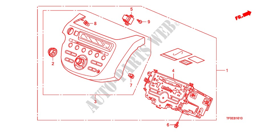 AUDIO UNIT(LH) for Honda JAZZ 1.4 LSS 5 Doors 5 speed manual 2010