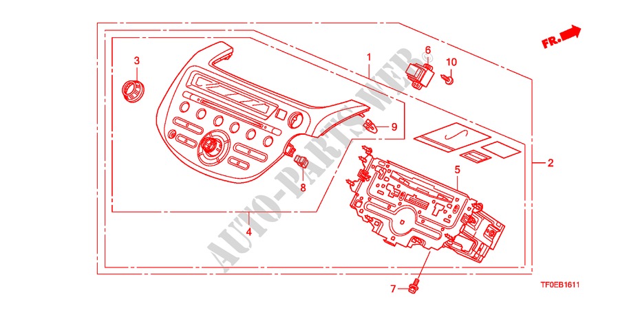 AUDIO UNIT(RH) for Honda JAZZ 1.4 ES 5 Doors 5 speed manual 2010