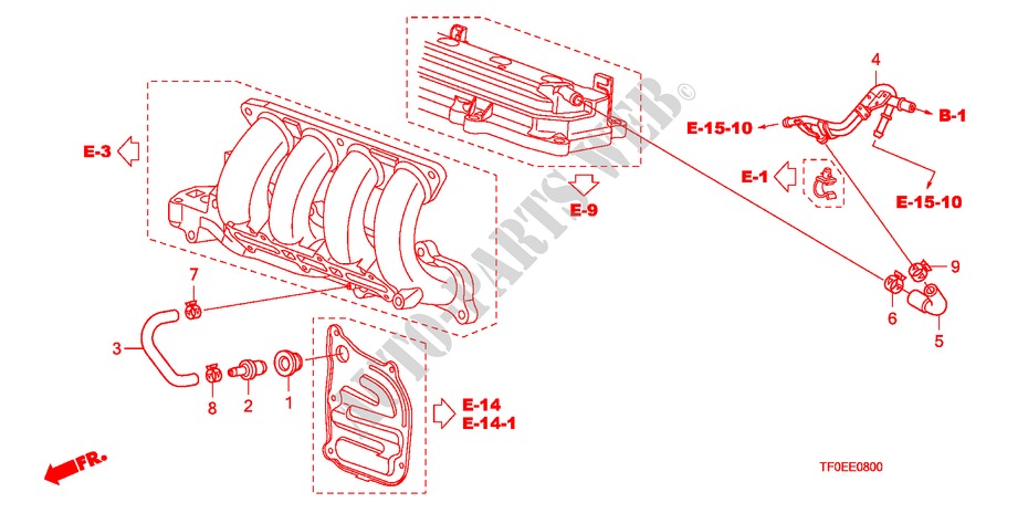 BREATHER PIPE for Honda JAZZ 1.2 SE   TEMP TIRE 5 Doors 5 speed manual 2010
