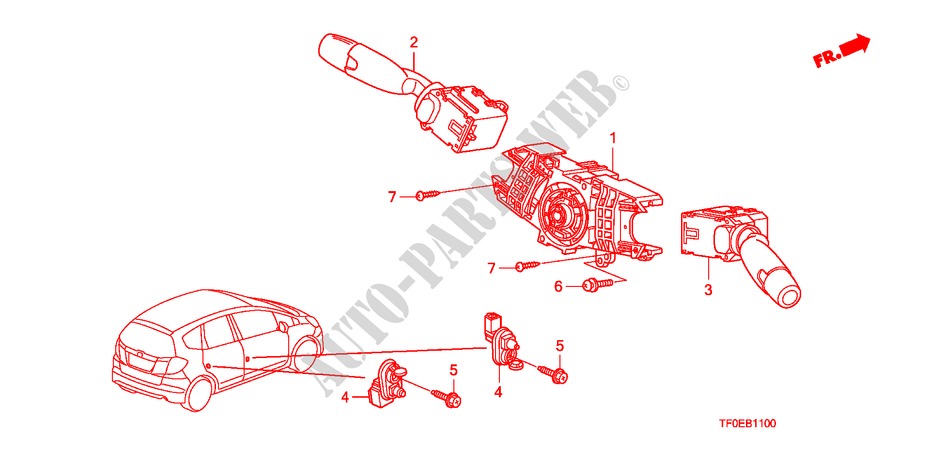 COMBINATION SWITCH for Honda JAZZ 1.4 ES 5 Doors 5 speed manual 2010