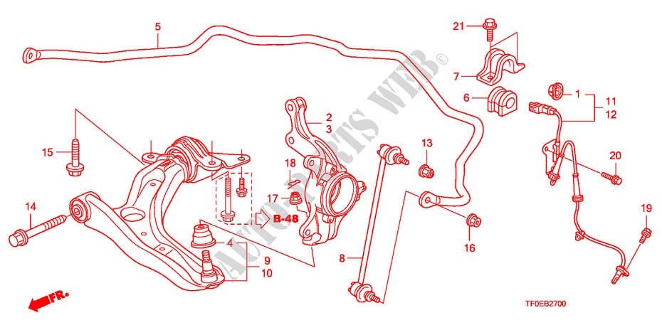 FRONT LOWER ARM for Honda JAZZ 1.5 EXT 5 Doors 5 speed manual 2010