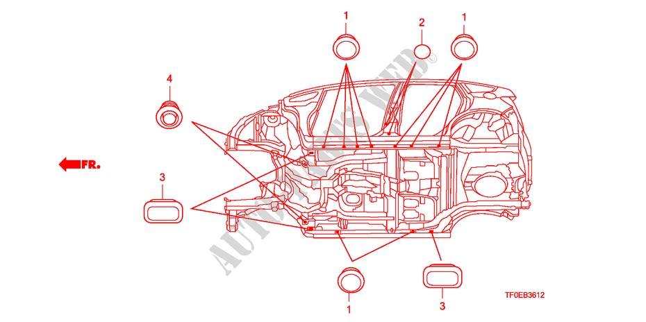 GROMMET(LOWER) for Honda JAZZ 1.2 SE   TEMP TIRE 5 Doors 5 speed manual 2010