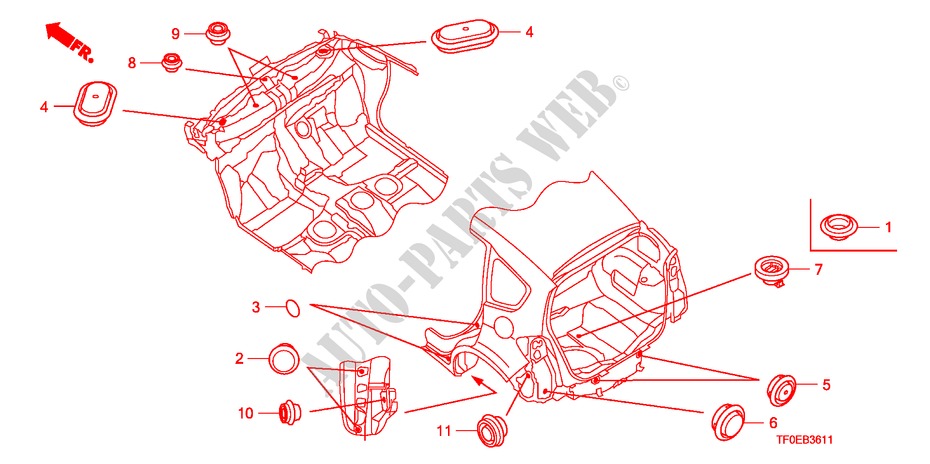 GROMMET(REAR) for Honda JAZZ 1.2 SE   TEMP TIRE 5 Doors 5 speed manual 2010