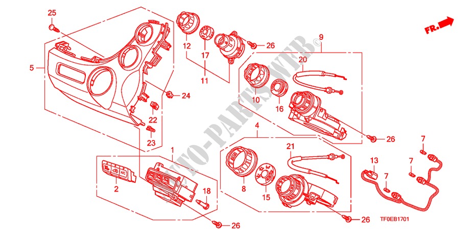 HEATER CONTROL(RH) for Honda JAZZ 1.4 ES 5 Doors 5 speed manual 2010