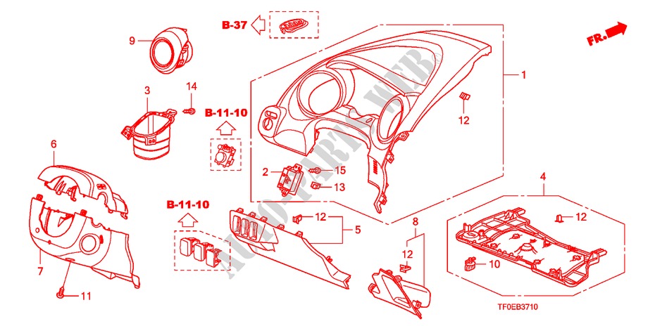 INSTRUMENT PANEL GARNISH( DRIVER SIDE)(LH) for Honda JAZZ 1.4 EXH 5 Doors 5 speed manual 2010
