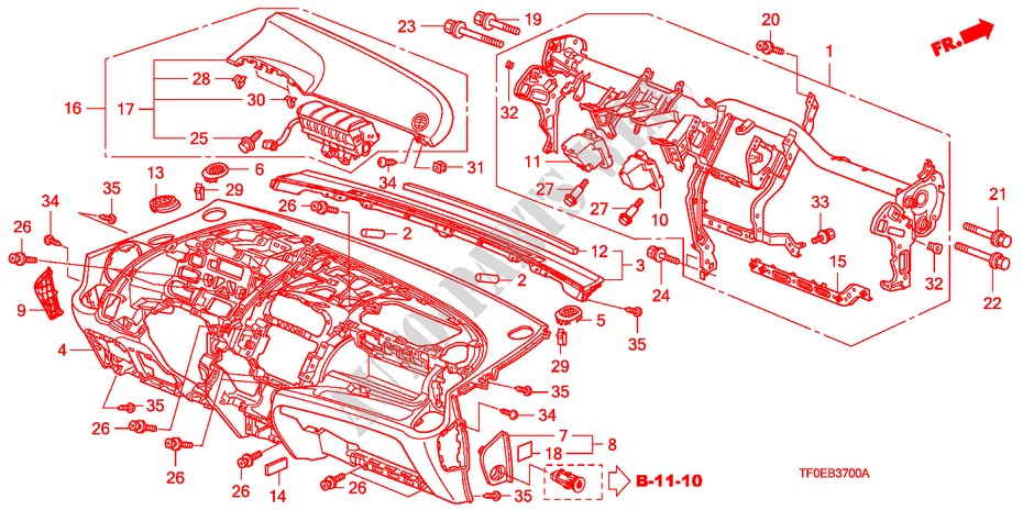 INSTRUMENT PANEL(LH) for Honda JAZZ 1.4 EX 5 Doors 5 speed manual 2010