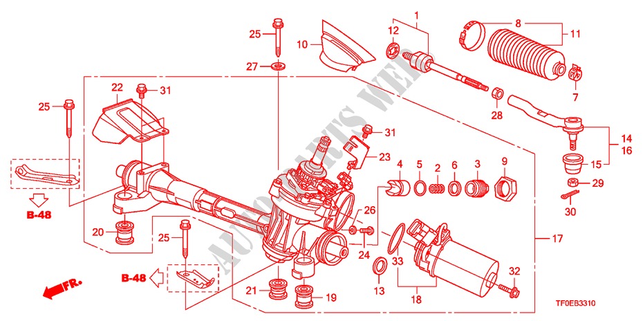 P.S. GEAR BOX(EPS)(LH) for Honda JAZZ 1.4 EXH 5 Doors 5 speed manual 2010