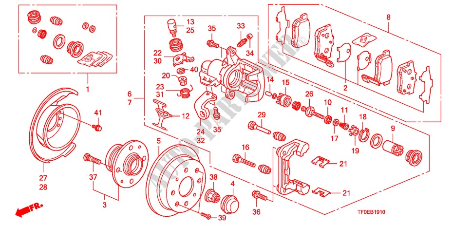REAR BRAKE(DISK) for Honda JAZZ 1.4 EXH 5 Doors 5 speed manual 2010