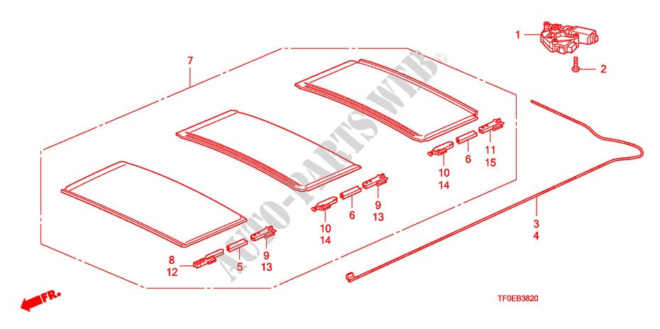 SUN SHADE COMPONENTS for Honda JAZZ 1.4 EXH 5 Doors 5 speed manual 2010