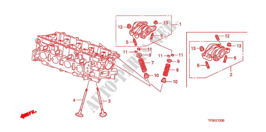 VALVE/ROCKER ARM for Honda JAZZ 1.2 SE   TEMP TIRE 5 Doors 5 speed manual 2010