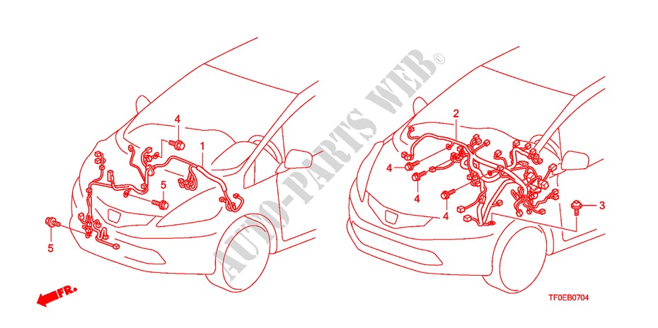 WIRE HARNESS(LH)(3) for Honda JAZZ 1.4 EXH 5 Doors 5 speed manual 2010