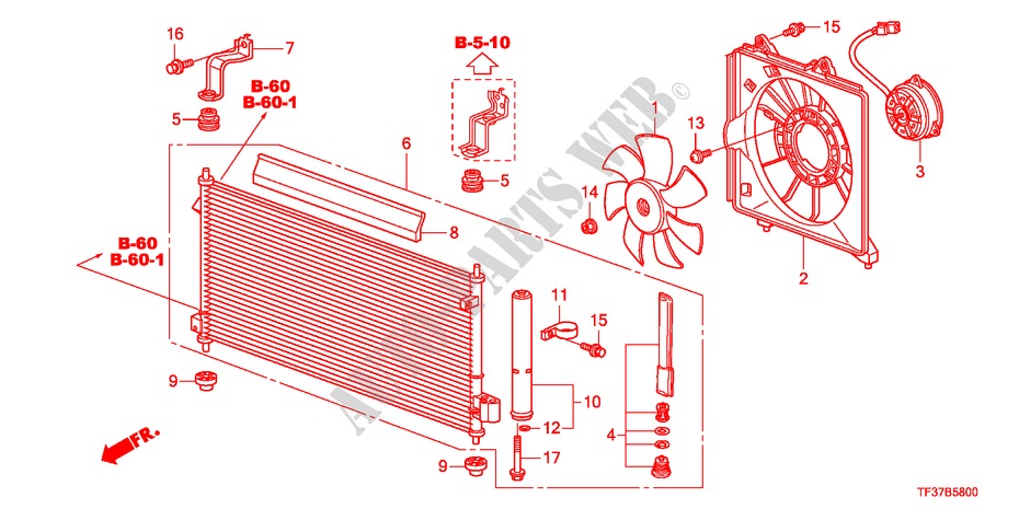 AIR CONDITIONER(CONDENSER ) for Honda JAZZ 1.4EX 5 Doors Intelligent Manual Transmission 2011