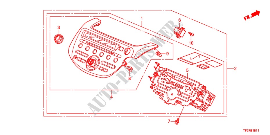 AUDIO UNIT(RH) for Honda JAZZ 1.4EX 5 Doors Intelligent Manual Transmission 2011
