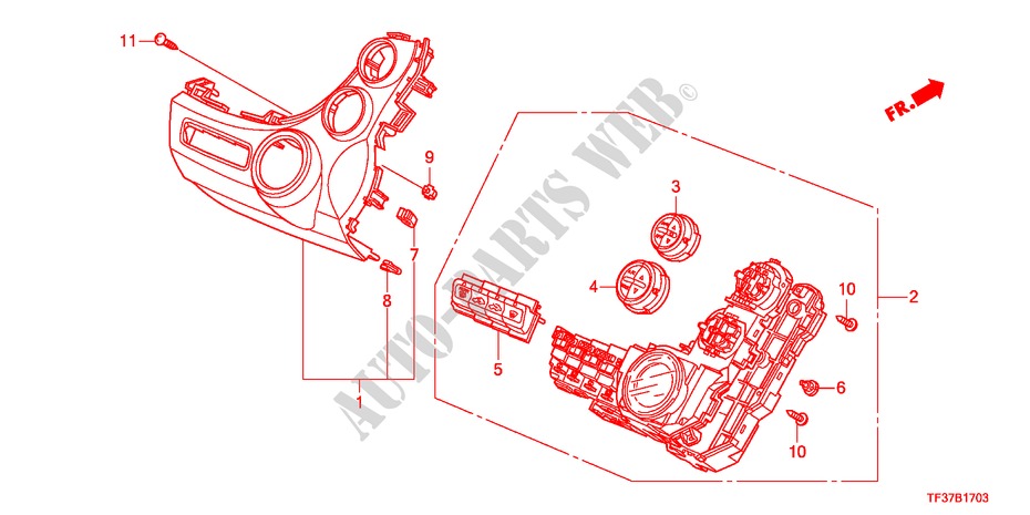 AUTO AIR CONDITIONERCONTR OL(RH) for Honda JAZZ 1.4EX 5 Doors 5 speed manual 2011