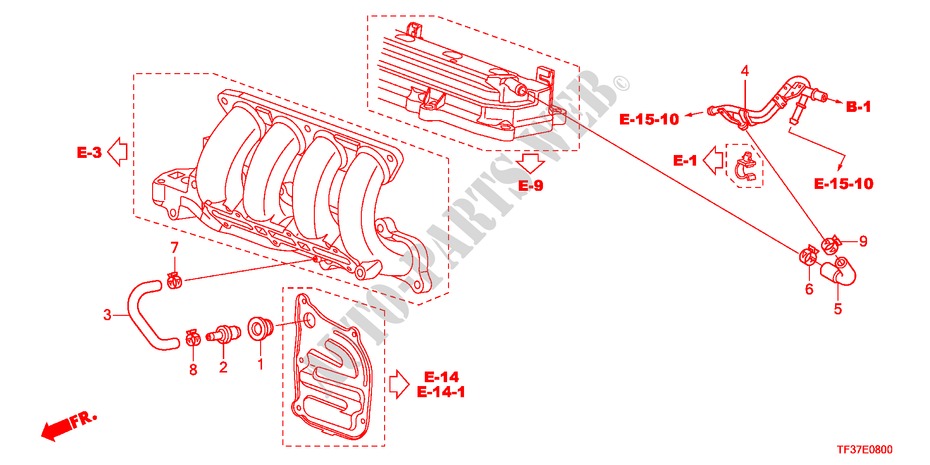 BREATHER PIPE for Honda JAZZ 1.2SE 5 Doors 5 speed manual 2011