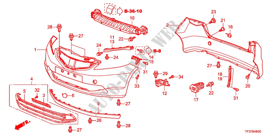 BUMPERS(1) for Honda JAZZ 1.2SE 5 Doors 5 speed manual 2011