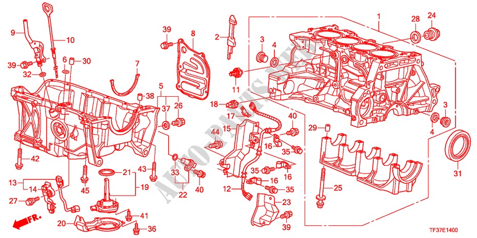 CYLINDER BLOCK/OIL PAN(1. 2L/1.3L/1.4L) for Honda JAZZ 1.2SE 5 Doors 5 speed manual 2011