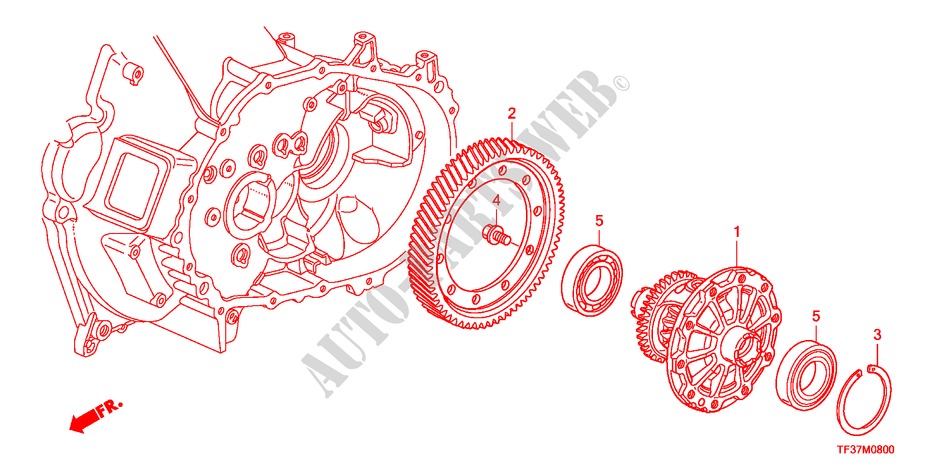 DIFFERENTIAL(MT) for Honda JAZZ 1.2SE 5 Doors 5 speed manual 2011
