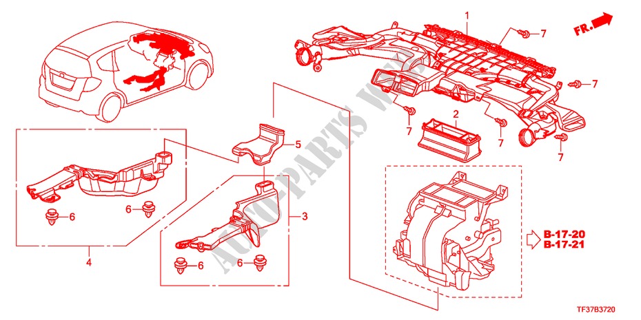 DUCT for Honda JAZZ 1.2SE 5 Doors 5 speed manual 2011