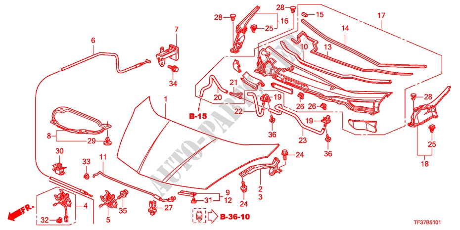 ENGINE HOOD(RH) for Honda JAZZ 1.2SE 5 Doors 5 speed manual 2011