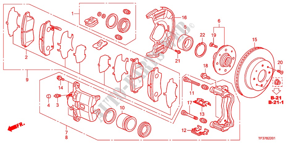 FRONT BRAKE for Honda JAZZ 1.4EX 5 Doors Intelligent Manual Transmission 2011