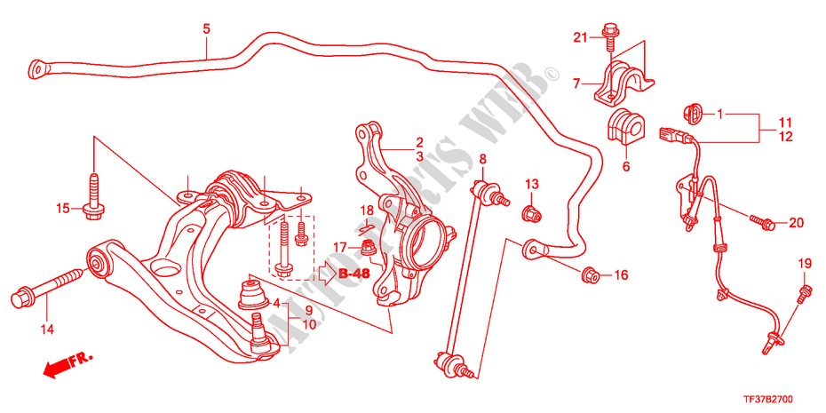 FRONT LOWER ARM for Honda JAZZ 1.4EX 5 Doors Intelligent Manual Transmission 2011