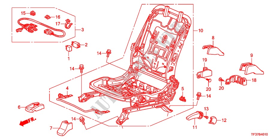 FRONT SEAT COMPONENTS(L.) for Honda JAZZ 1.4EX 5 Doors Intelligent Manual Transmission 2011