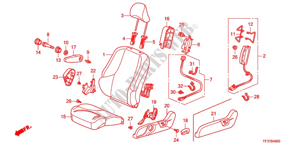 FRONT SEAT(L.) for Honda JAZZ 1.4EX 5 Doors Intelligent Manual Transmission 2011
