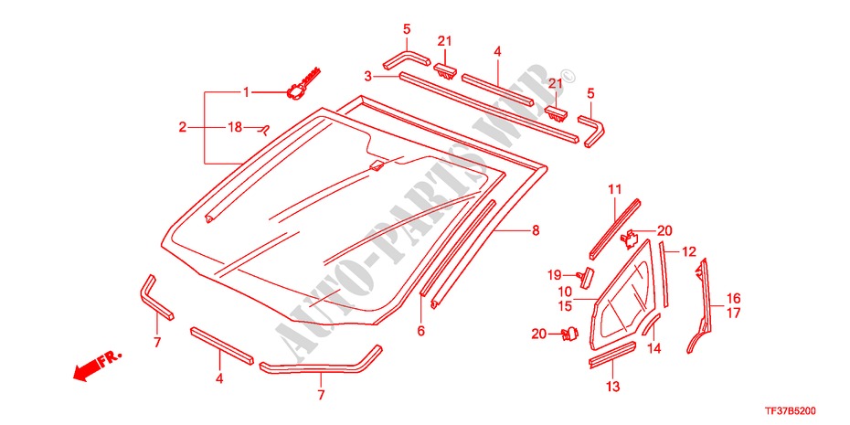 FRONT WINDSHIELD for Honda JAZZ 1.2SE 5 Doors 5 speed manual 2011