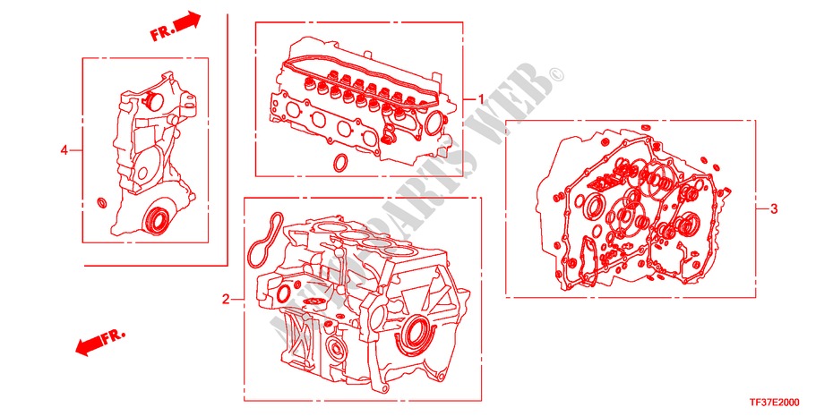 GASKET KIT for Honda JAZZ 1.2SE 5 Doors 5 speed manual 2011