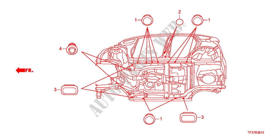 GROMMET(LOWER) for Honda JAZZ 1.4ES 5 Doors 5 speed manual 2011