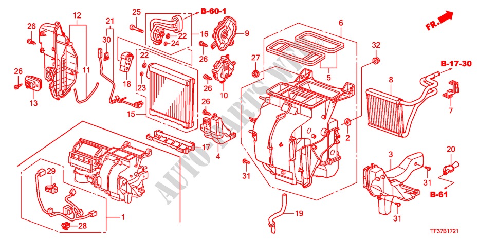 HEATER UNIT(RH) for Honda JAZZ 1.4EX 5 Doors Intelligent Manual Transmission 2011
