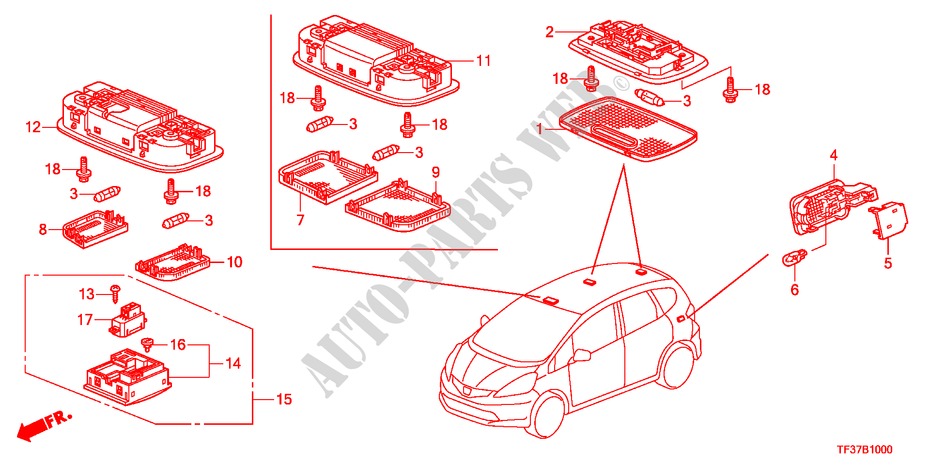 INTERIOR LIGHT for Honda JAZZ 1.4EX 5 Doors Intelligent Manual Transmission 2011