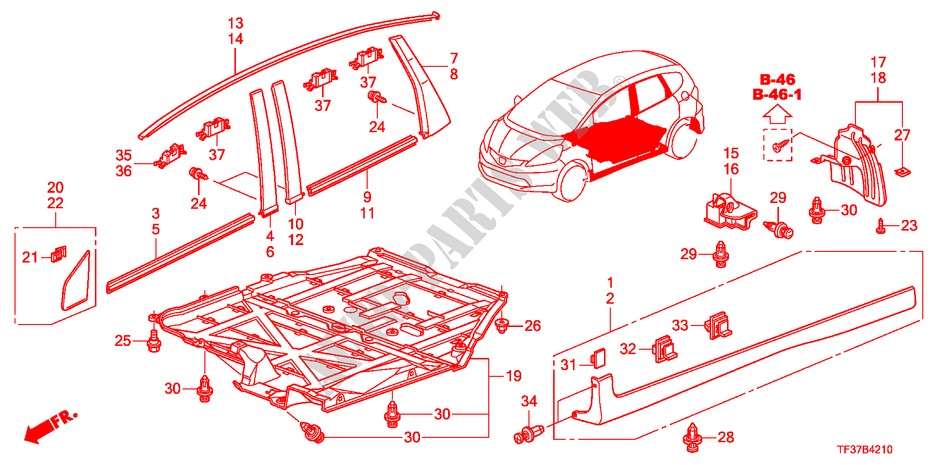 MOLDING/PROTECTOR for Honda JAZZ 1.4ES 5 Doors 5 speed manual 2011