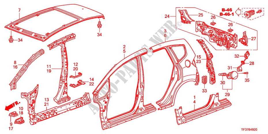OUTER PANELS/REAR PANEL for Honda JAZZ 1.4ES 5 Doors Intelligent Manual Transmission 2011