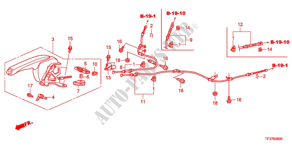 PARKING BRAKE for Honda JAZZ 1.2SE 5 Doors 5 speed manual 2011