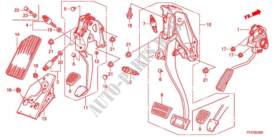 PEDAL(LH) for Honda JAZZ 1.4LSS 5 Doors Intelligent Manual Transmission 2011