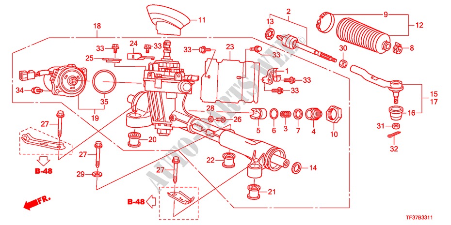 P.S. GEAR BOX(EPS)(RH) for Honda JAZZ 1.2SE 5 Doors 5 speed manual 2011