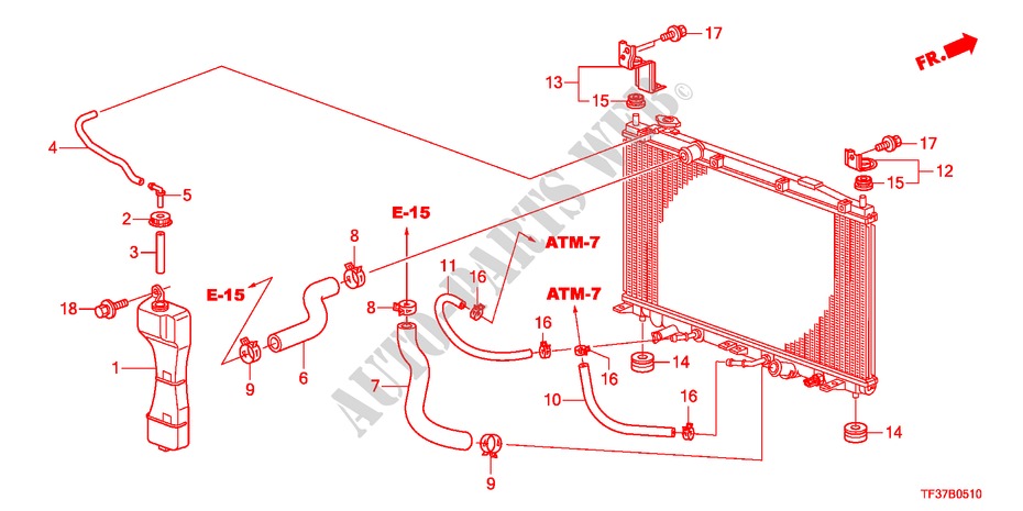 RADIATOR HOSE/RESERVE TAN K for Honda JAZZ 1.4EX 5 Doors 5 speed manual 2011