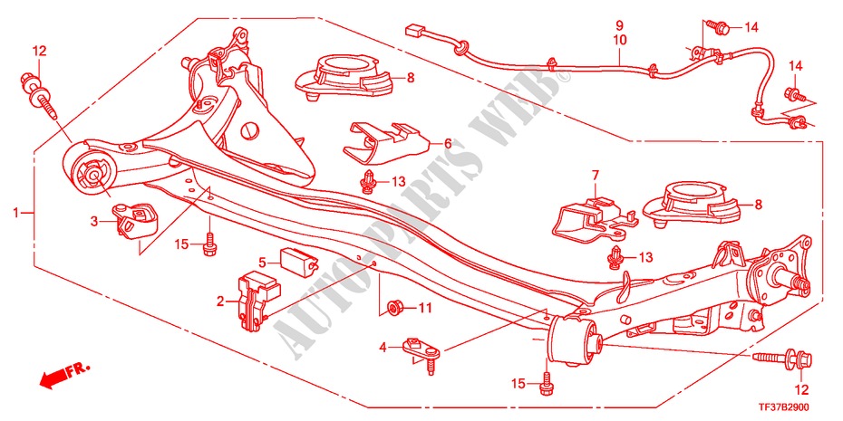 REAR AXLE for Honda JAZZ 1.2SE 5 Doors 5 speed manual 2011