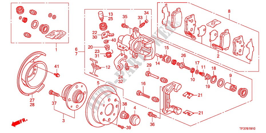 REAR BRAKE(DISK) for Honda JAZZ 1.4ES 5 Doors 5 speed manual 2011